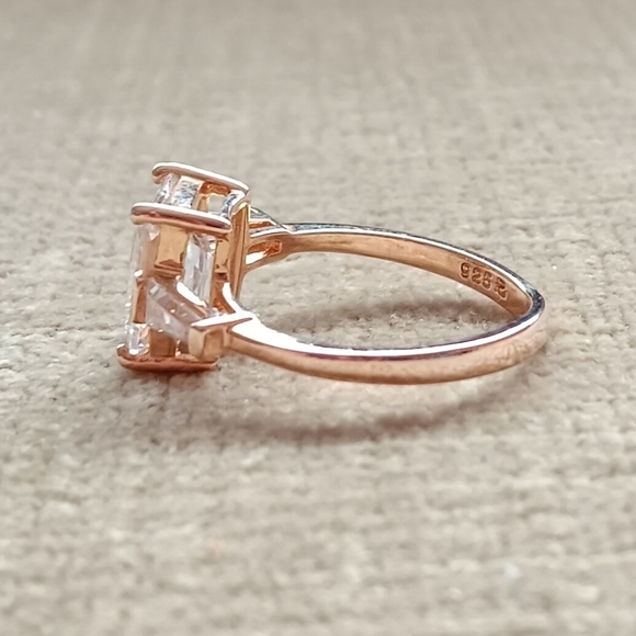 Gold Plated Silver Cubic Zirconia Ring - Picture 3 of 10